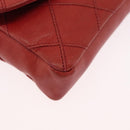 CHANEL Bicolore Waist bag Lamb Skin Red Gold CC Auth 165917-10