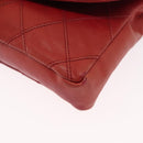 CHANEL Bicolore Waist bag Lamb Skin Red Gold CC Auth 165917-11
