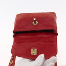 CHANEL Bicolore Waist bag Lamb Skin Red Gold CC Auth 165917-15