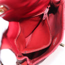 CHANEL Bicolore Waist bag Lamb Skin Red Gold CC Auth 165917-21