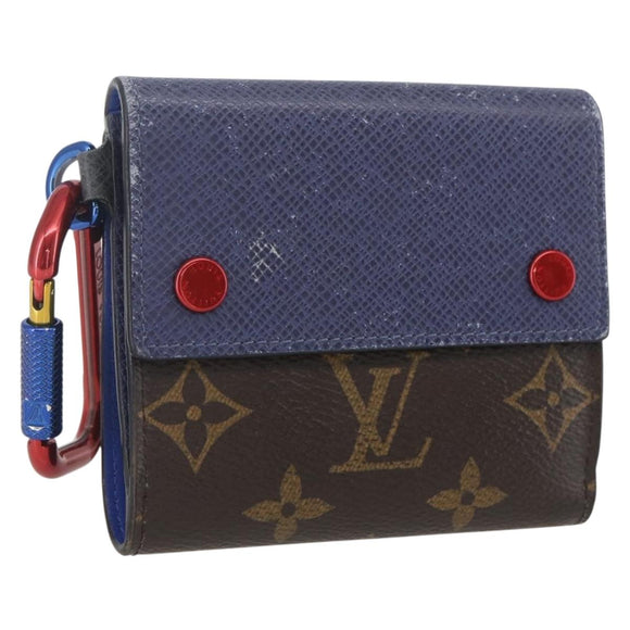 LOUIS VUITTON Taiga Compact Wallet M63041 LV Auth 165918