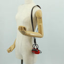 PRADA Telefoonhouder Nektasje Nylon Rood Zilver Auth 165922V-24
