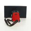 PRADA Telefoonhouder Nektasje Nylon Rood Zilver Auth 165922V-12