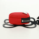 PRADA Telefoonhouder Nektasje Nylon Rood Zilver Auth 165922V-4