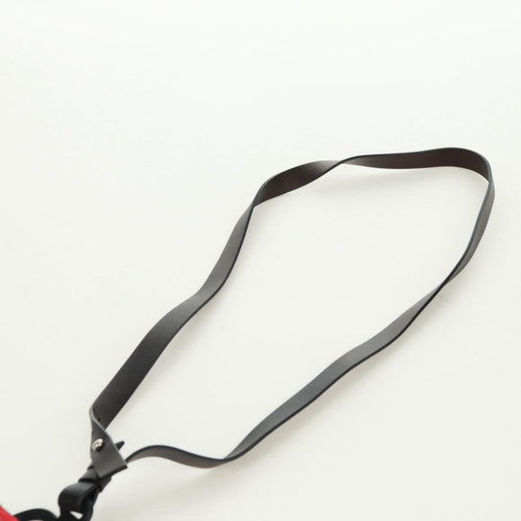 PRADA Telefoonhouder Nektasje Nylon Rood Zilver Auth 165922V