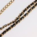 CHANEL COCO Mark Rhinestone Necklace metal Gold Tone CC Auth 165925SM-19