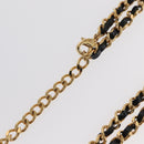 CHANEL COCO Mark Rhinestone Necklace metal Gold Tone CC Auth 165925SM-24