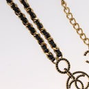 CHANEL COCO Mark Rhinestone Necklace metal Gold Tone CC Auth 165925SM-4