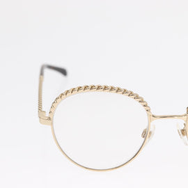 CHANEL Chain Glasses metal Champagne Gold CC Auth 165926SM - 0