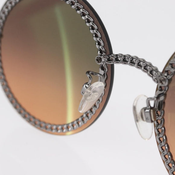 CHANEL Chain Sunglasses metal Brown CC Auth 165927SM