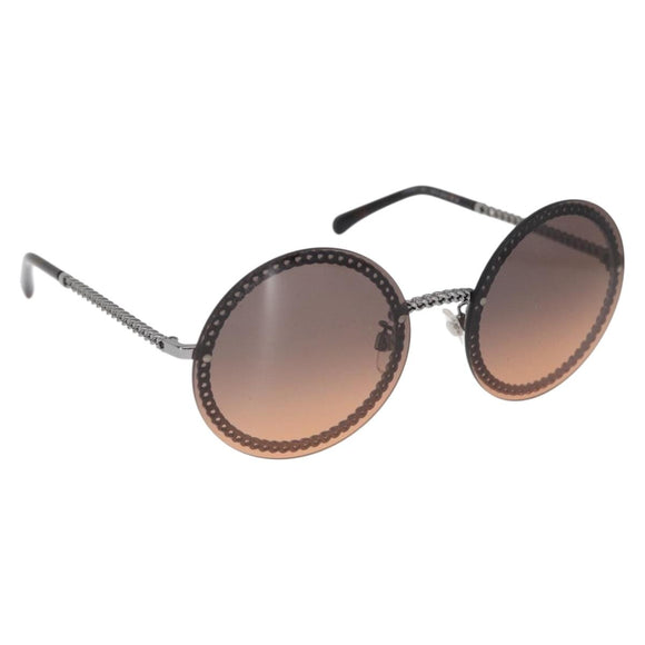 CHANEL Chain Sunglasses metal Brown CC Auth 165927SM