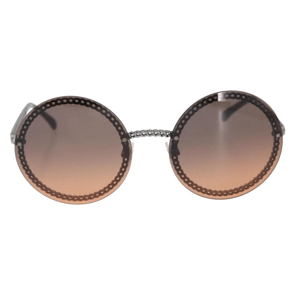 CHANEL Chain Sunglasses metal Brown CC Auth 165927SM