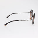 CHANEL Chain Sunglasses metal Brown CC Auth 165927SM-5