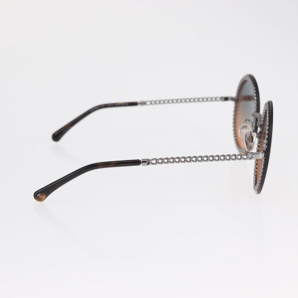 CHANEL Chain Sunglasses metal Brown CC Auth 165927SM