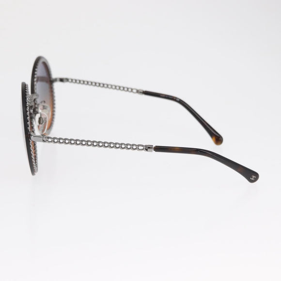 CHANEL Chain Sunglasses metal Brown CC Auth 165927SM