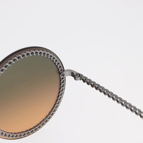CHANEL Chain Sunglasses metal Brown CC Auth 165927SM