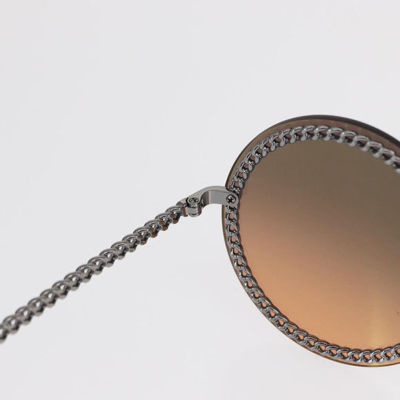 CHANEL Chain Sunglasses metal Brown CC Auth 165927SM