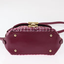 Salvatore Ferragamo Gancini Sequin Bag Leather 2way Pink Gold Auth 165928SAV-12