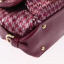 Salvatore Ferragamo Gancini Sequin Bag Leather 2way Pink Gold Auth 165928SAV-13