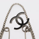 CHANEL COCO Mark Rhinestone Safety Pin metal Silver tone CC Auth 165929SM-14