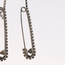 CHANEL COCO Mark Rhinestone Safety Pin metal Silver tone CC Auth 165929SM-4