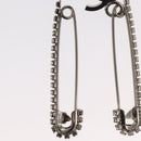 CHANEL COCO Mark Rhinestone Safety Pin metal Silver tone CC Auth 165929SM-8