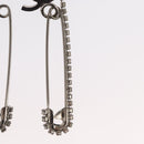 CHANEL COCO Mark Rhinestone Safety Pin metal Silver tone CC Auth 165929SM-9