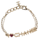 CHANEL Bracelet metal Champagne Gold CC Auth 165930SM-1