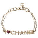 CHANEL Bracelet metal Champagne Gold CC Auth 165930SM-2