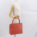 CHANEL Matelasse Reprint Tote Bag Caviar Skin Pink Gold CC Auth 165933SAM-27