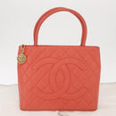 CHANEL Matelasse Reprint Tote Bag Caviar Skin Pink Gold CC Auth 165933SAM-12