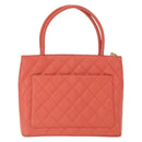 CHANEL Matelasse Reprint Tote Bag Caviar Skin Pink Gold CC Auth 165933SAM-2