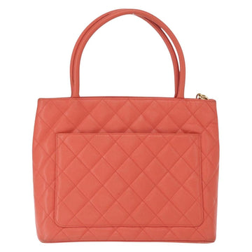 CHANEL Matelasse Reprint Tote Bag Caviar Skin Pink Gold CC Auth 165933SAM - 0