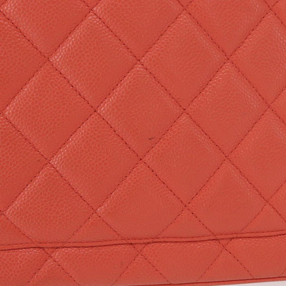 CHANEL Matelasse Reprint Tote Bag Caviar Skin Pink Gold CC Auth 165933SAM