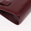 Salvatore Ferragamo Gancini Chain Shoulder Bag Leather Red Gold Auth 165934-16