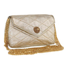 CHANEL Matelasse Single Flap Chain Shoulder Bag Leather Gold CC Auth 165938V-1