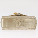 CHANEL Matelasse Single Flap Chain Shoulder Bag Leather Gold CC Auth 165938V-11