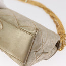 CHANEL Matelasse Single Flap Chain Shoulder Bag Leather Gold CC Auth 165938V-15