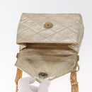 CHANEL Matelasse Single Flap Chain Shoulder Bag Leather Gold CC Auth 165938V-17