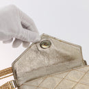 CHANEL Matelasse Single Flap Chain Shoulder Bag Leather Gold CC Auth 165938V-18