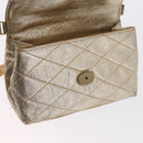 CHANEL Matelasse Single Flap Chain Shoulder Bag Leather Gold CC Auth 165938V-19