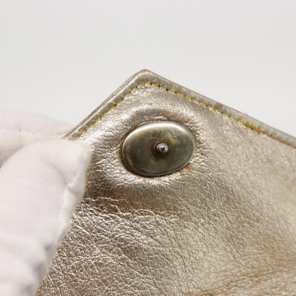 CHANEL Matelasse Single Flap Chain Shoulder Bag Leather Gold CC Auth 165938V