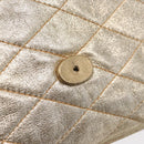 CHANEL Matelasse Single Flap Chain Shoulder Bag Leather Gold CC Auth 165938V-21