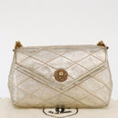 CHANEL Matelasse Single Flap Chain Shoulder Bag Leather Gold CC Auth 165938V-30