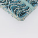 FENDI Beads Hand Bag Canvas Blue Silver Auth 165940SAV-10