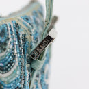 FENDI Beads Hand Bag Canvas Blue Silver Auth 165940SAV-14