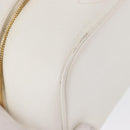 CHANEL Vanity Hand Bag Caviar Skin White Gold CC Auth 165943-10