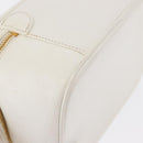 CHANEL Vanity Hand Bag Caviar Skin White Gold CC Auth 165943-12