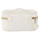 CHANEL Vanity Hand Bag Caviar Skin White Gold CC Auth 165943-3