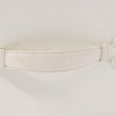 CHANEL Vanity Hand Bag Caviar Skin White Gold CC Auth 165943-7